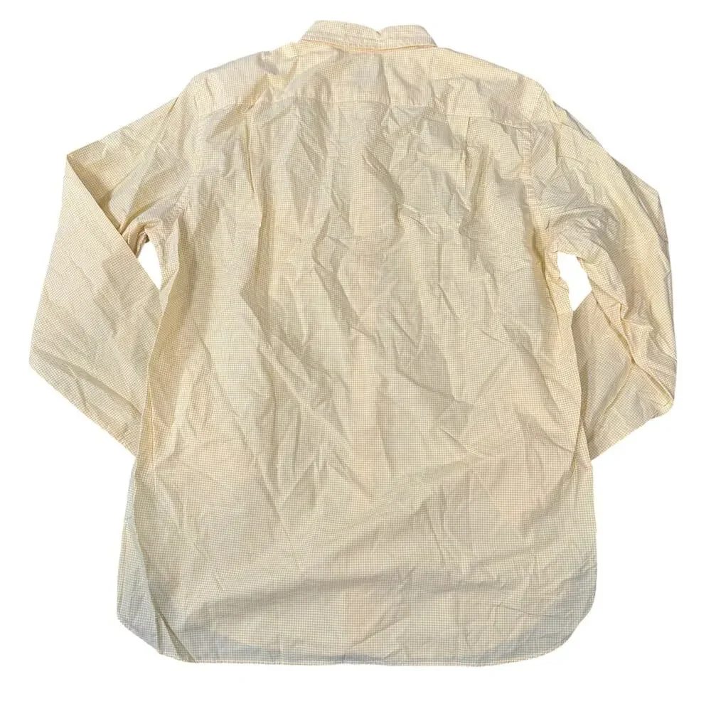 J Crew Sewn For Men's‎ Yellow Gingham Button Down Shirt Size M 15-15.5